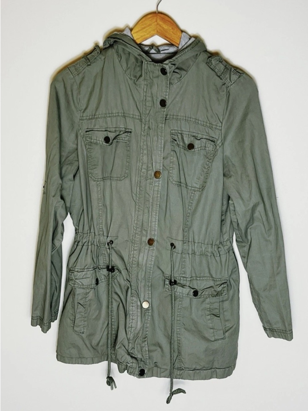 YMI Olive Utility Hooded Jacket